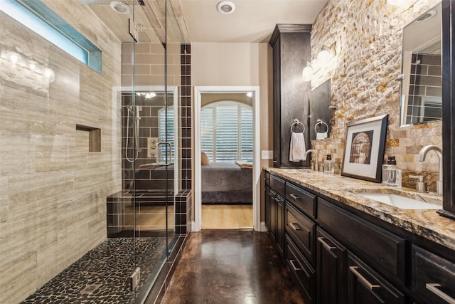 5213 Evening Sun Dr, Frisco, TX 75034 - ensuite bathroom with a shower stall and double vanity