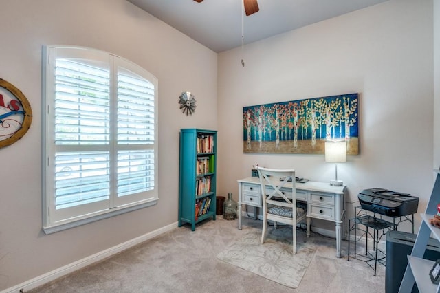 3103 Whispering Pine Blvd, Melissa, TX 75454 - carpeted office featuring ceiling fan and baseboards