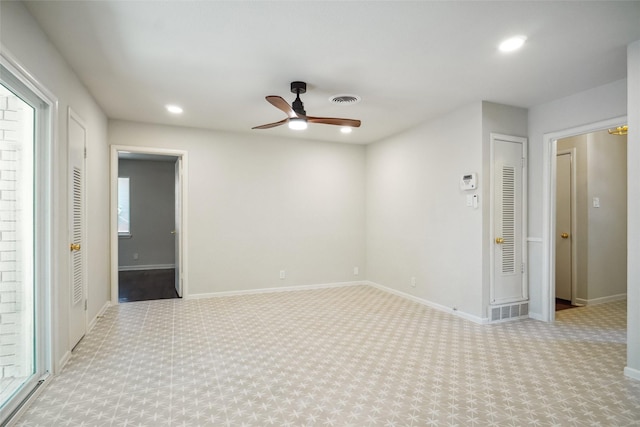 4809 Ira St, Haltom City, TX 76117 - unfurnished room featuring ceiling fan, recessed lighting, and baseboards