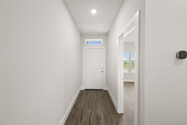 6728 Rockshire, Fort Worth, TX 76123 - corridor with dark wood-style flooring and recessed lighting