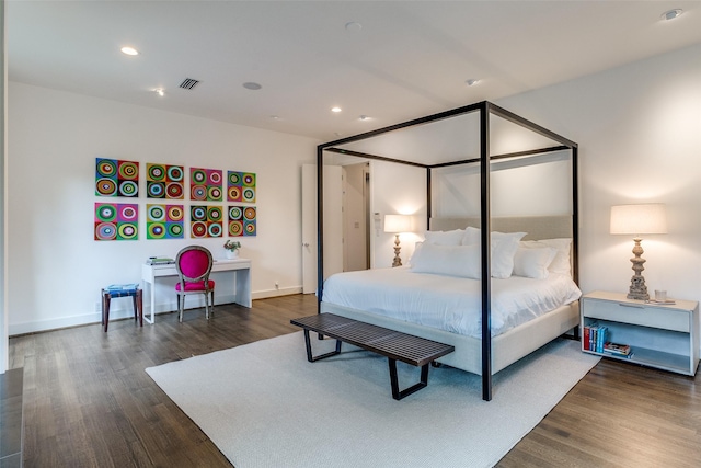 4678 Christopher Pl, Dallas, TX 75204 - bedroom with dark wood-type flooring, recessed lighting, and baseboards