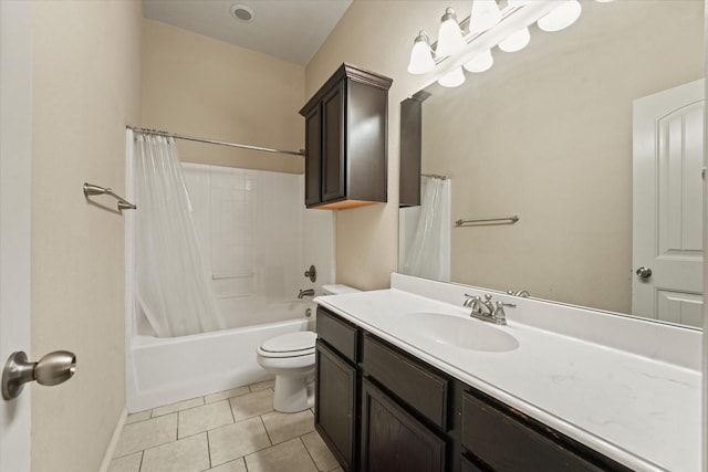 131 Wandering Dr, Forney, TX 75126 - full bath featuring toilet, tile patterned flooring, vanity, shower / bath combo, and baseboards