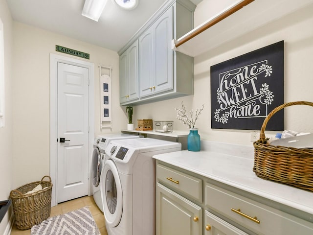 1951 Ravenwood Dr, Keller, TX 76262 - washroom with independent washer and dryer, cabinet space, and light tile patterned floors