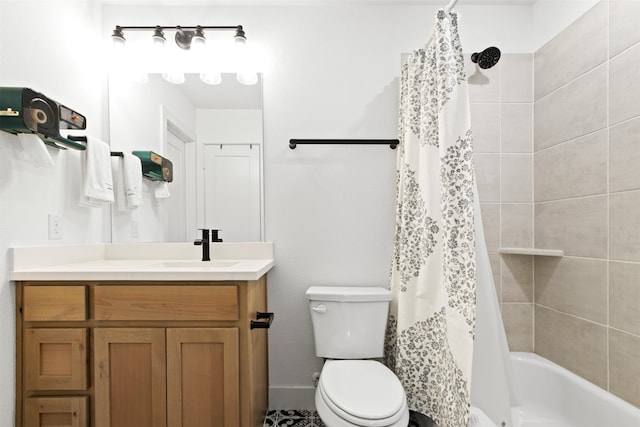 16098 Garganey Ct, Frisco, TX 75035 - full bathroom featuring toilet, vanity, and shower / bath combo with shower curtain
