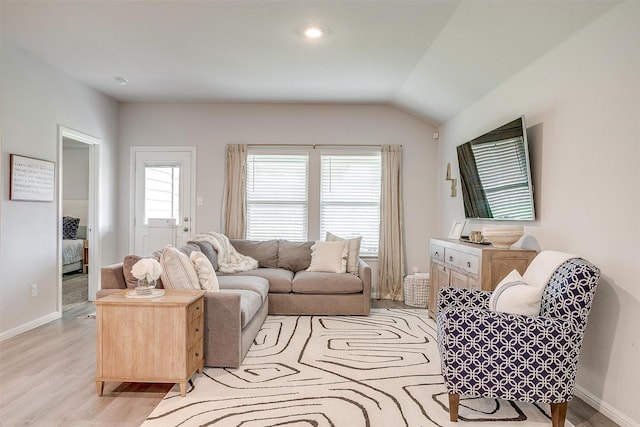 16556 White Fish Ln, Justin, TX 76247 - living area with light wood finished floors, baseboards, and vaulted ceiling