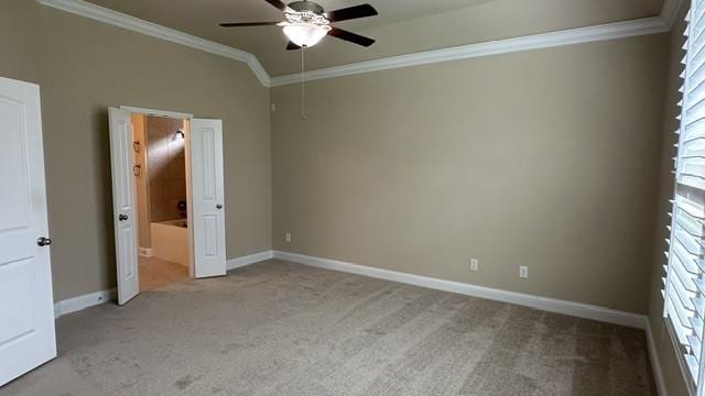 8602 Venezia Terrace Ct, Cypress, TX 77433 - unfurnished bedroom featuring ornamental molding, carpet floors, baseboards, and ceiling fan