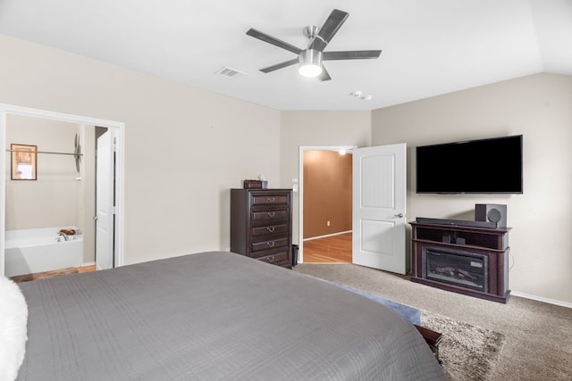 805 Canyon Pl, Desoto, TX 75115 - bedroom featuring carpet flooring, a ceiling fan, ensuite bath, and baseboards