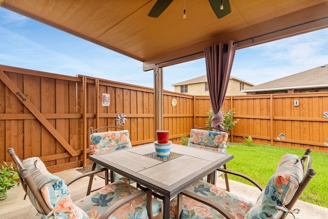 805 Canyon Pl, Desoto, TX 75115 - view of patio featuring ceiling fan and outdoor dining area