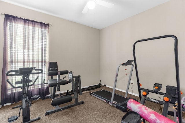 805 Canyon Pl, Desoto, TX 75115 - exercise room with a ceiling fan
