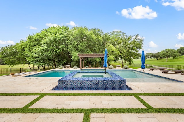 2100 Veranda Ave, Trophy Club, TX 76262 - view of swimming pool featuring an in-ground hot tub, a patio, and a pergola