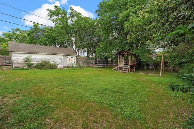 2530 Colcord, Waco, TX 76707 - view of yard with a trampoline and a playground