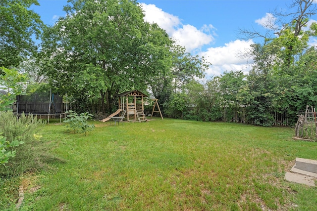 2530 Colcord, Waco, TX 76707 - view of yard with a trampoline and a playground