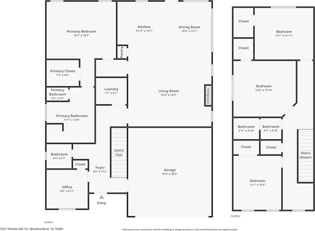 1321 Thistle Hill Trl, Weatherford, TX 76087 - property floor plan