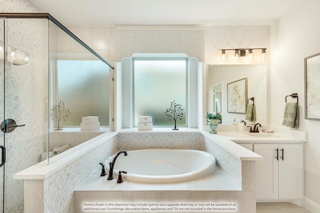 401 Sparrow Dr, Wylie, TX 75098 - bathroom featuring plenty of natural light, a shower stall, and a garden tub
