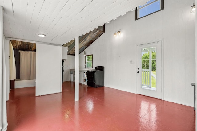 1083 Vz County Road 1319, Grand Saline, TX 75140 - basement with healthy amount of natural light, wood ceiling, and a sink