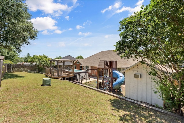 10328 Lone Pine Ln, Fort Worth, TX 76108 - view of yard featuring a playground, a gazebo, and a deck