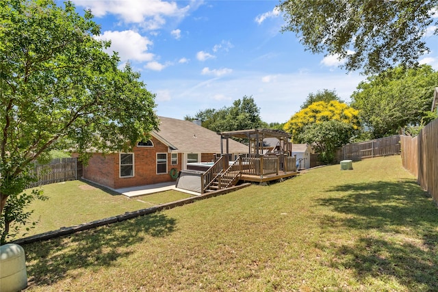 10328 Lone Pine Ln, Fort Worth, TX 76108 - view of yard featuring a pergola, a wooden deck, and a patio area