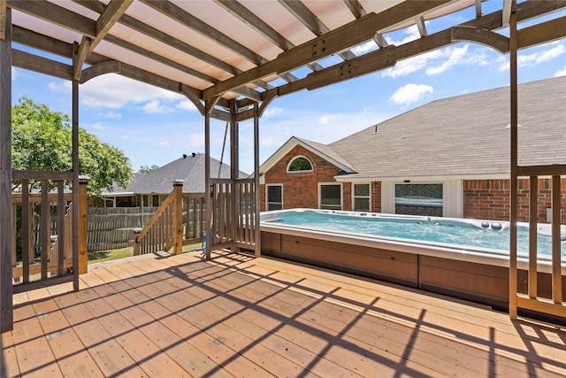 10328 Lone Pine Ln, Fort Worth, TX 76108 - view of patio featuring a hot tub and a deck