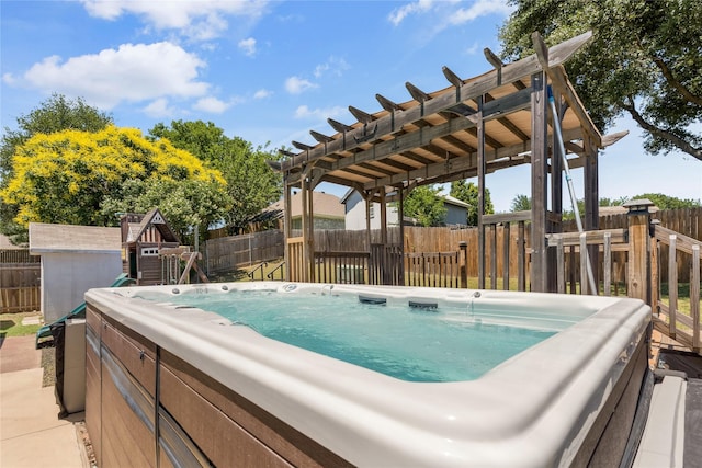 10328 Lone Pine Ln, Fort Worth, TX 76108 - view of swimming pool with a hot tub
