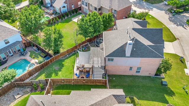 940 Crown Ct, Highland Village, TX 75077 - bird's eye view of a pool area