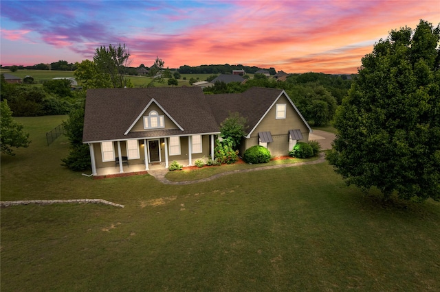 415 Stone Mountain Ct, Cresson, TX 76035 - traditional-style home featuring covered porch, a lawn, and a garage