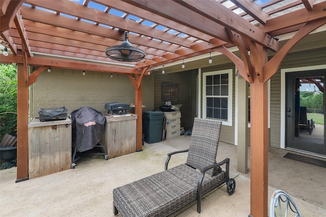 415 Stone Mountain Ct, Cresson, TX 76035 - view of patio with a pergola and a grill