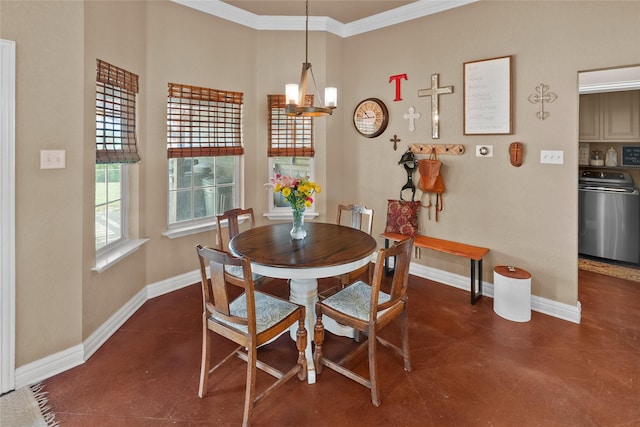 415 Stone Mountain Ct, Cresson, TX 76035 - dining space featuring ornamental molding and baseboards