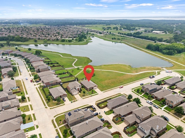 8400 Sioux Trl, Aubrey, TX 76227 - aerial view of property and surrounding area with a large body of water and nearby suburban area