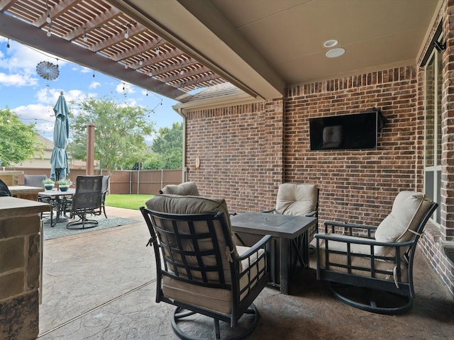 897 Clear Water Dr, Allen, TX 75013 - fenced backyard featuring a pergola, outdoor dining space, and a patio