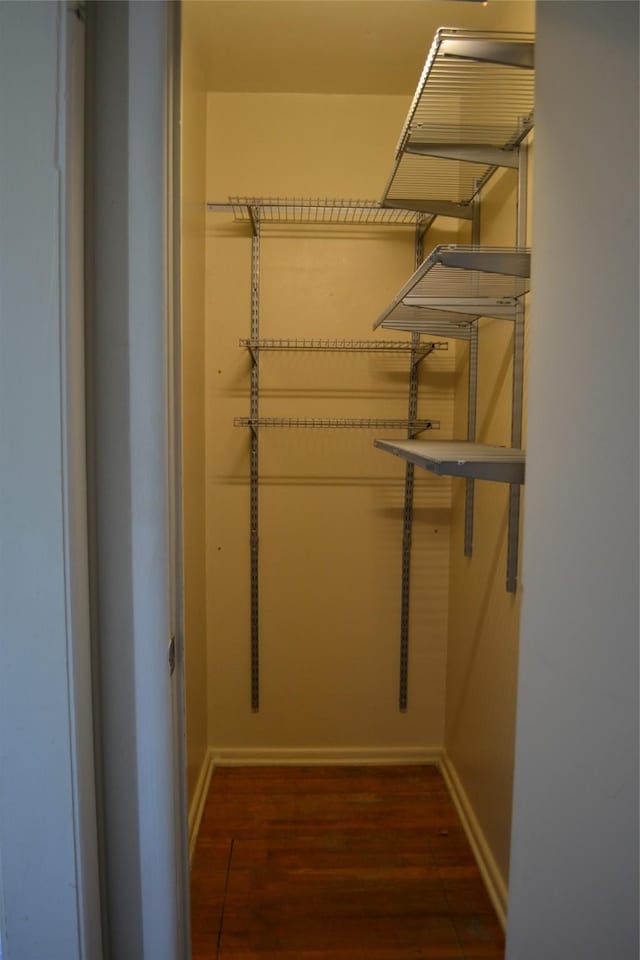 202 Pine St, Arlington, TX 76011 - walk in closet with dark wood-style flooring
