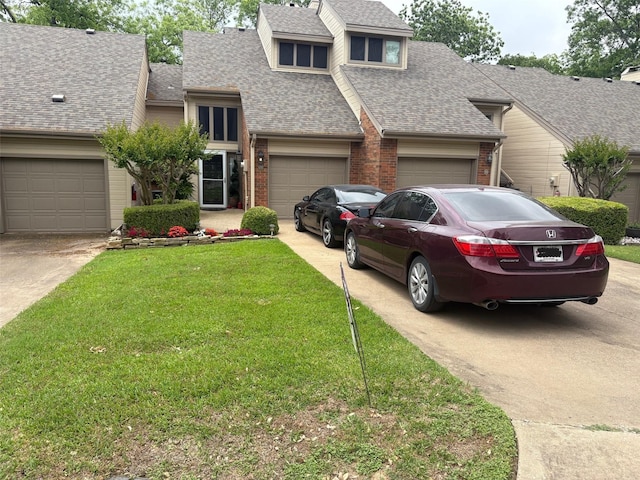 151 Summer Place Cir, Pottsboro, TX 75076 - view of front of home featuring roof with shingles, driveway, brick siding, and a front lawn