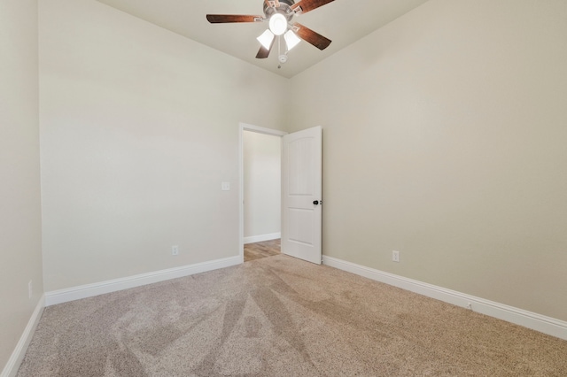 2304 Forest Hill Ln, Granbury, TX 76048 - empty room featuring light carpet, ceiling fan, baseboards, and high vaulted ceiling