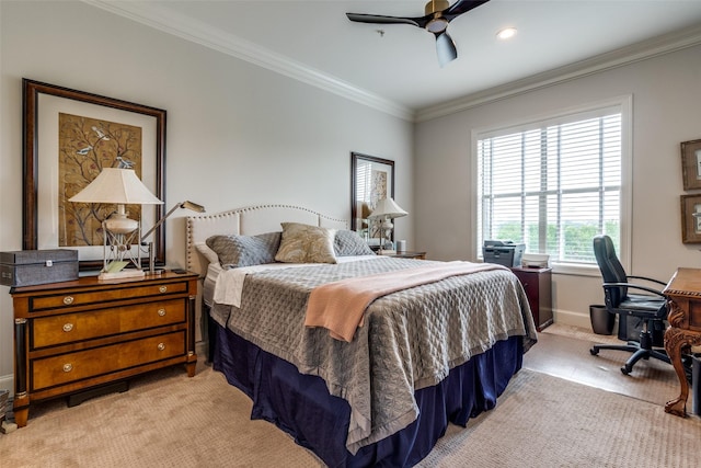 3303 Blackburn St Unit 402, Dallas, TX 75204 - bedroom with baseboards, ornamental molding, a desk, and a ceiling fan