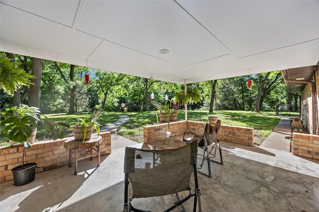 3280 Shady Grove Rd, Midlothian, TX 76065 - view of patio / terrace with outdoor dining area and view of wooded area