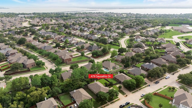 479 Sausalito Dr, Rockwall, TX 75087 - aerial view of property's location with nearby suburban area and a nearby body of water
