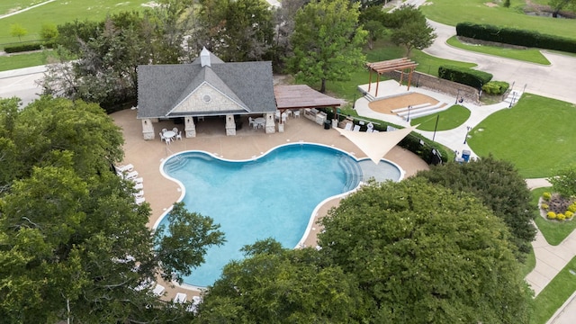 479 Sausalito Dr, Rockwall, TX 75087 - view of pool with a patio and a pergola