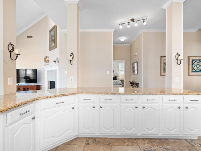 2448 Sky Harbor Dr, Plano, TX 75025 - ensuite bathroom with ornamental molding, a fireplace, and vanity
