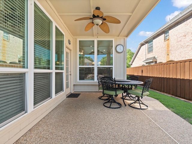 2448 Sky Harbor Dr, Plano, TX 75025 - view of patio / terrace with ceiling fan and outdoor dining area