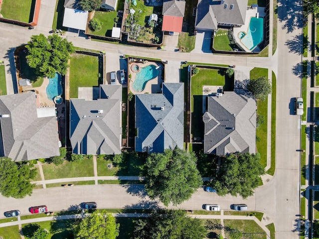 2448 Sky Harbor Dr, Plano, TX 75025 - aerial view of residential area featuring a pool