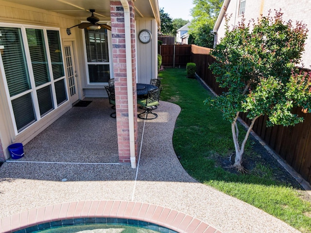 2448 Sky Harbor Dr, Plano, TX 75025 - view of patio featuring a ceiling fan