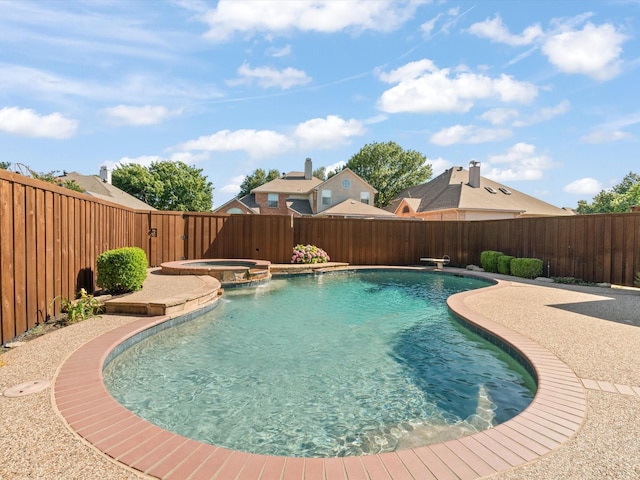 2448 Sky Harbor Dr, Plano, TX 75025 - view of swimming pool featuring a fenced backyard and a pool with connected hot tub