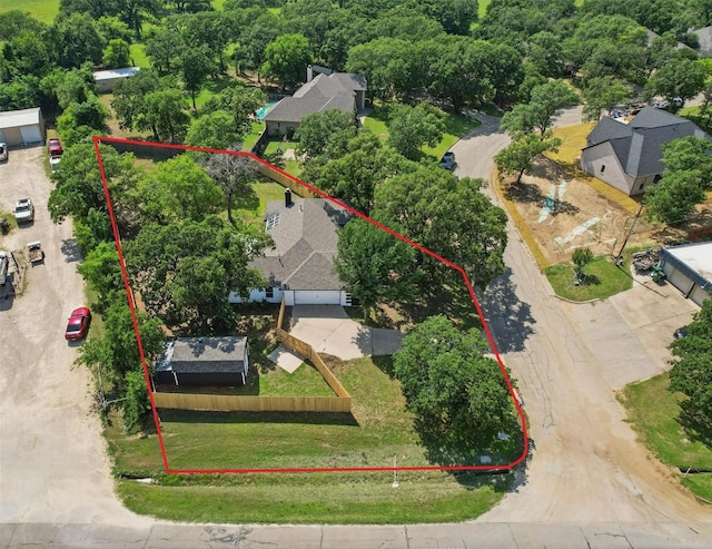 400 Baldwin Dr, Joshua, TX 76058 - aerial view of property's location featuring property parcel outlined
