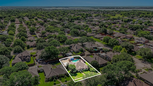 2810 Live Oak Dr, Rowlett, TX 75088 - aerial perspective of suburban area featuring property boundaries highlighted