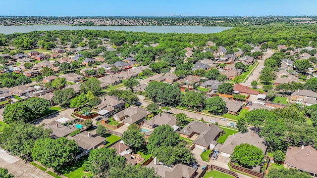 2810 Live Oak Dr, Rowlett, TX 75088 - aerial perspective of suburban area featuring a large body of water