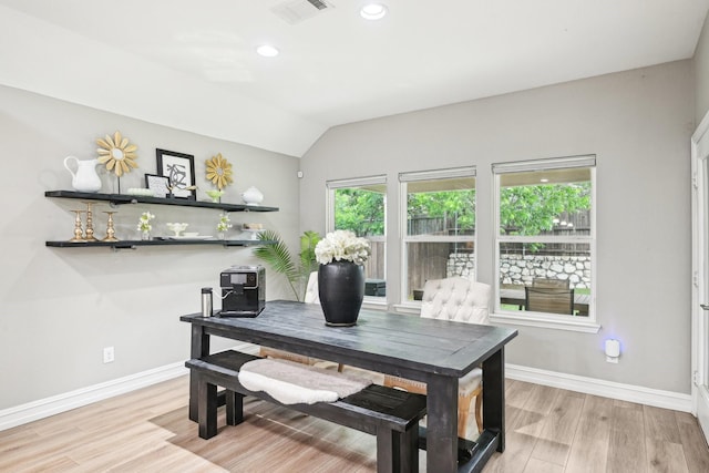 3613 Texas Dall Ct, Mckinney, TX 75071 - dining space with wood finished floors, recessed lighting, and vaulted ceiling