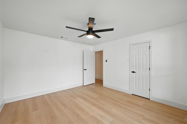 1425 Cassandra Cir, Desoto, TX 75115 - unfurnished bedroom featuring light wood finished floors, baseboards, and a ceiling fan