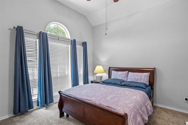 4824 Carolina Trace Trl, Fort Worth, TX 76244 - bedroom with carpet, vaulted ceiling, baseboards, and ceiling fan