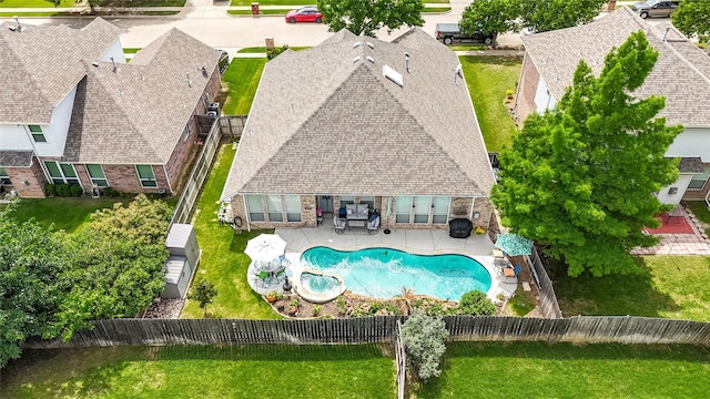 4824 Carolina Trace Trl, Fort Worth, TX 76244 - view of pool featuring a pool with connected hot tub, a patio area, and a fenced backyard