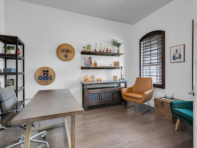 8620 Bandon Dunes Dr, Mckinney, TX 75070 - office area with wood finished floors and baseboards