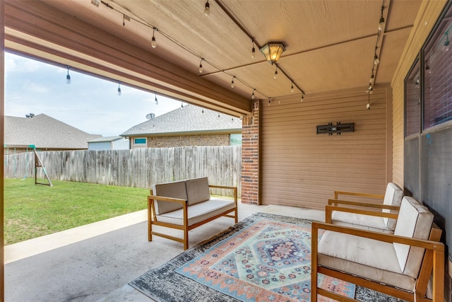 405 Lockwood Ln, Weatherford, TX 76087 - view of patio / terrace with a playground and an outdoor hangout area